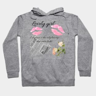 Coquette lovely girl transparent background Hoodie